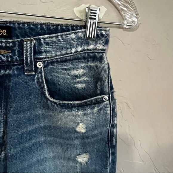 Lee Vintage Modern Daybreak Wide Leg Cropped Raw Hem Denim Jeans - Picture 4 of 8